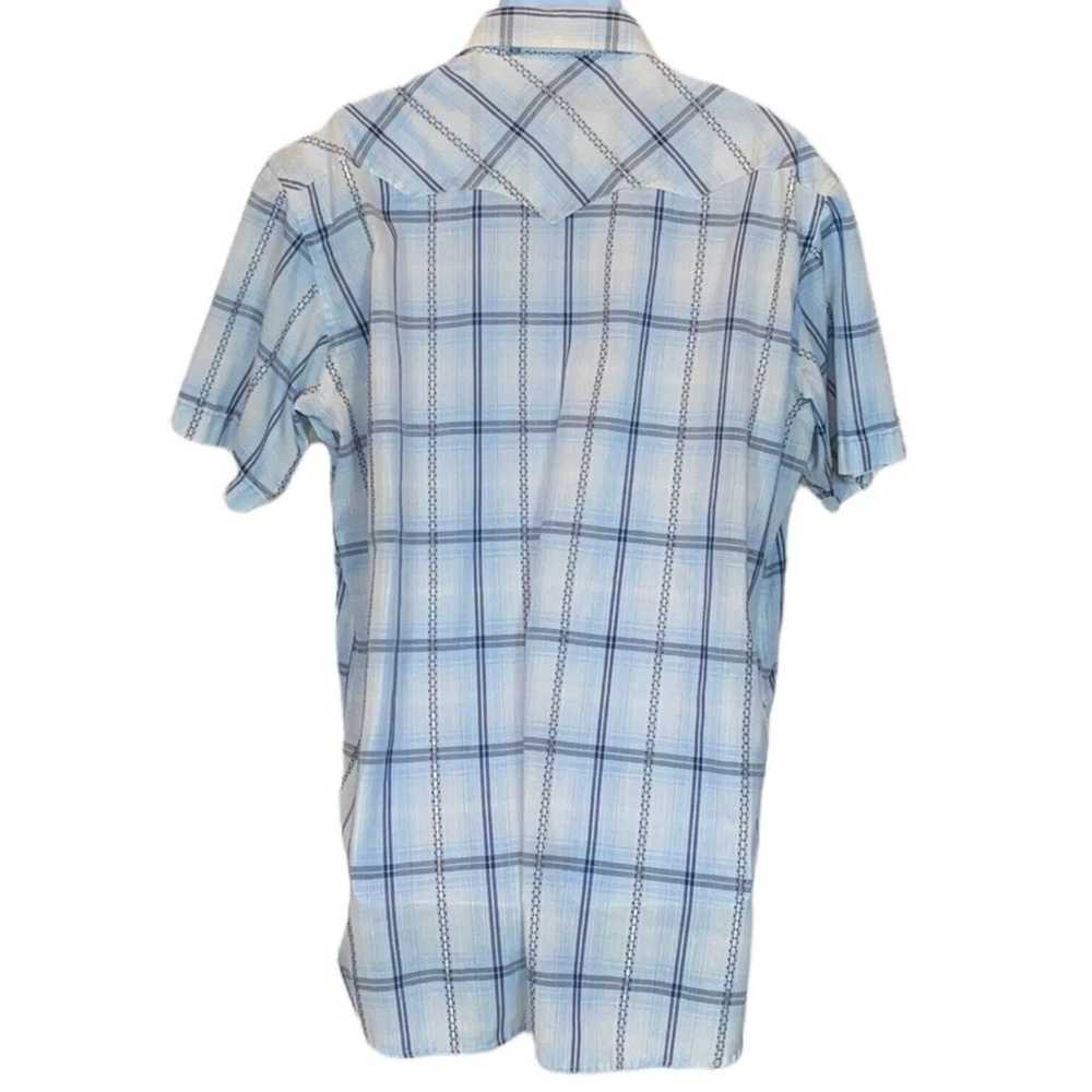 Other Western Blue Plaid Snap Button Rodeo - image 5