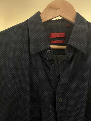 Hugo Boss Blue Polka Dot button up Hugo Boss shirt