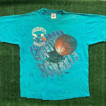 1996-97 Charlotte Hornets Game Issued Purple Warm Up Shirt 3XL DP07998