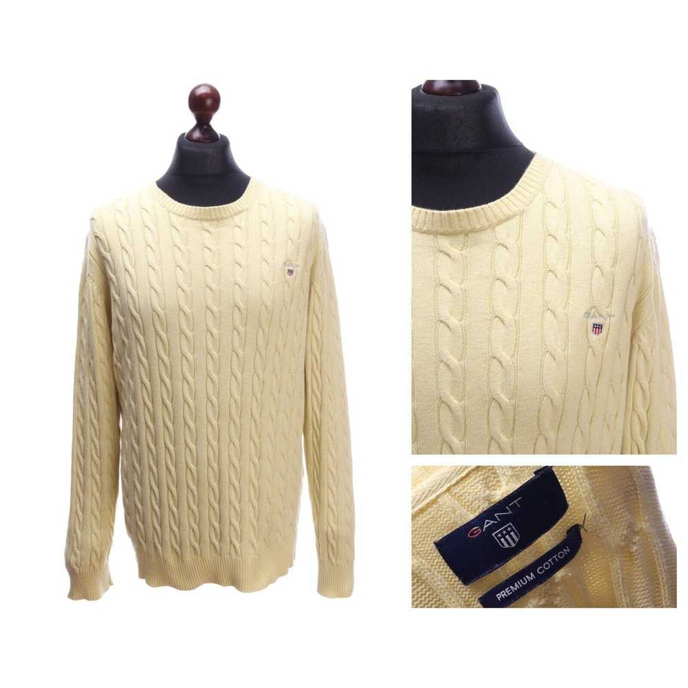 Gant GANT Yellow Premium Cotton Cable Knit LS Swe… - image 2