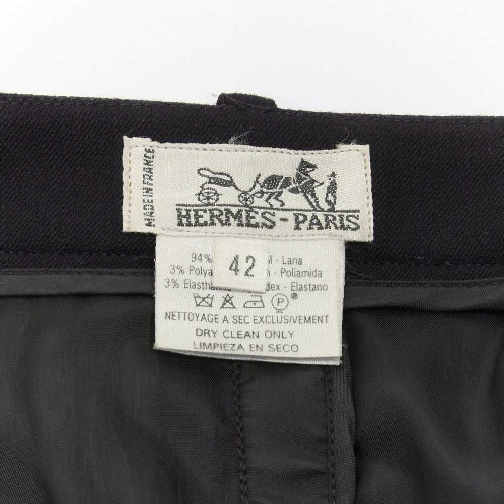 Hermes HERMES Vintage brown wool blend leather Se… - image 7