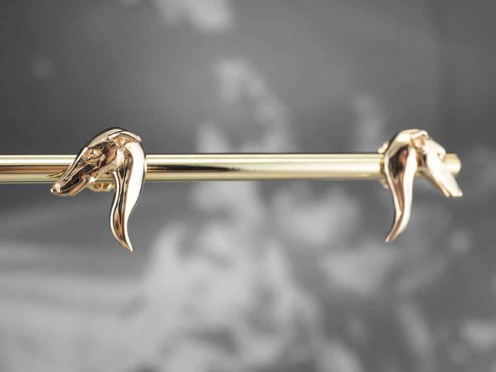Gold Greyhound Head Stud Earrings - image 10