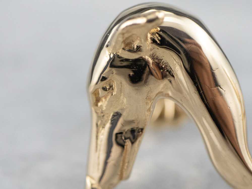 Gold Greyhound Head Stud Earrings - image 6