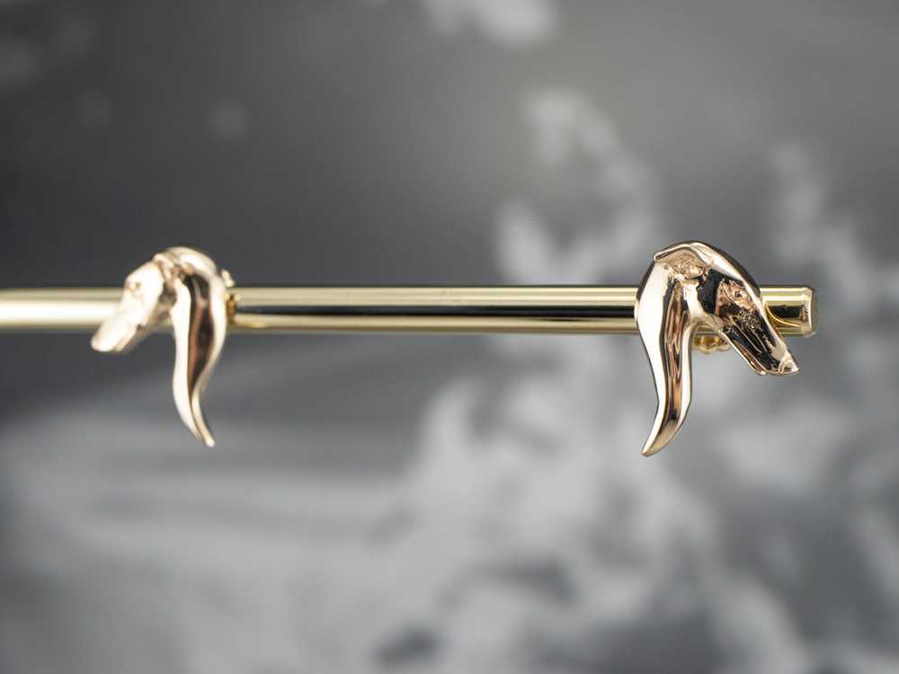 Gold Greyhound Head Stud Earrings - image 9