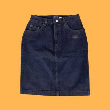 Gap Vintage 1990s GAP Black Faded Jean Skirt - image 1