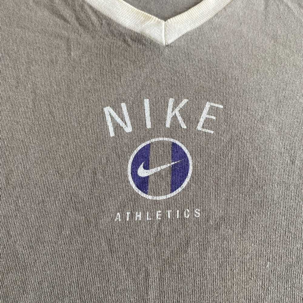 Nike Vintage Nike Center Logo V Neck T-Shirt US M… - image 2