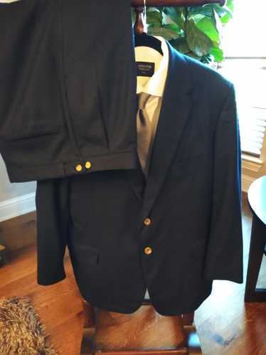 Hickey Freeman Blue Flannel 2 Button Suit
