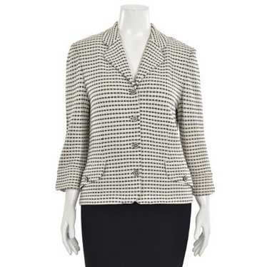 St. John Collection Jacket in Cream/Black Check - image 1