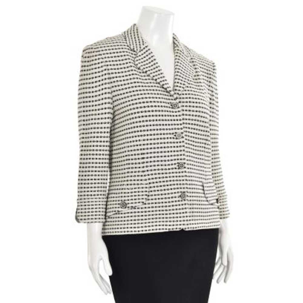 St. John Collection Jacket in Cream/Black Check - image 3