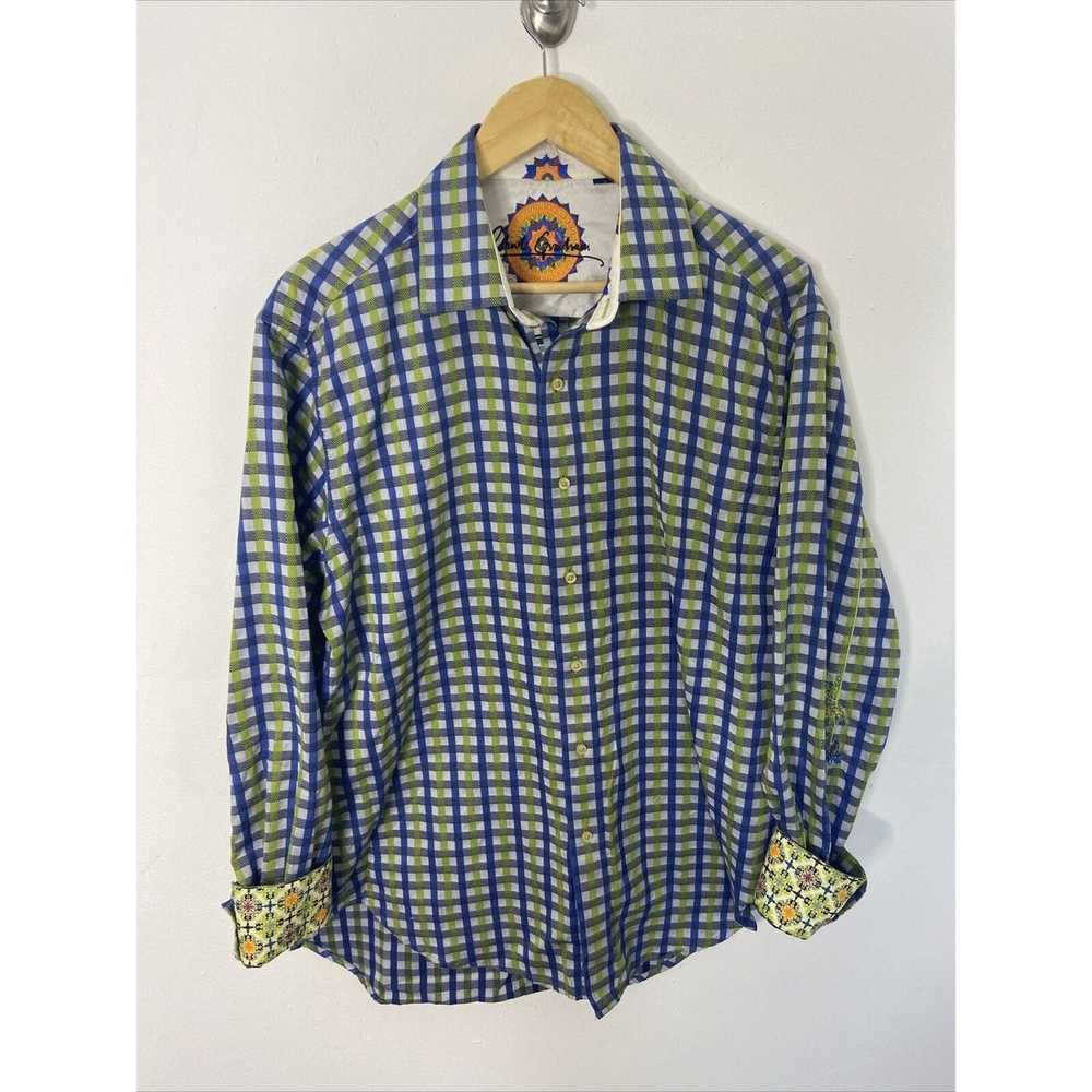 Robert Graham Robert Graham Men L Striped Blue Gr… - image 1