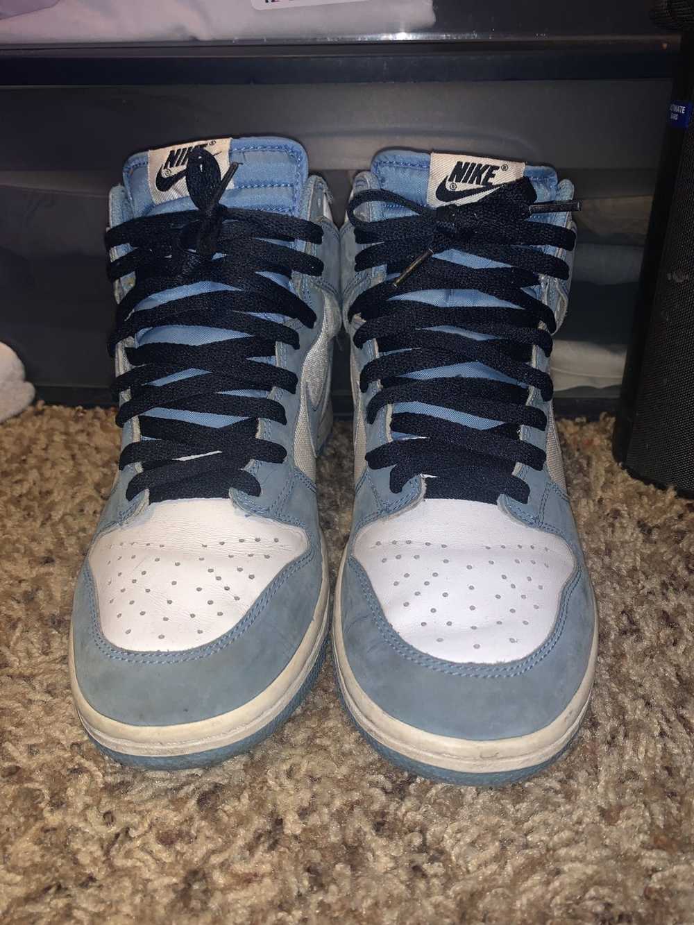 Nike Dunk High White | University Blue-Obsidian - image 3