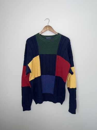 Nautica Vintage 90’s Nautica Color-block Knit Swea