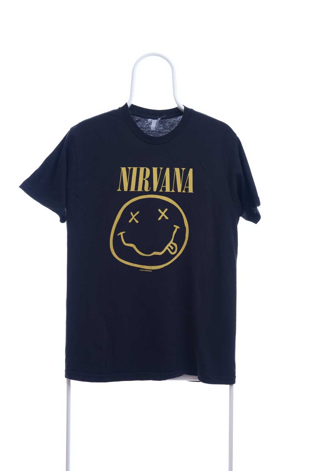 Vintage Nirvana Smiley Face T Shirt Mens Black Ku… - image 1