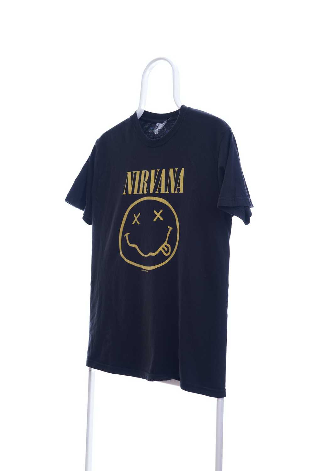 Vintage Nirvana Smiley Face T Shirt Mens Black Ku… - image 2