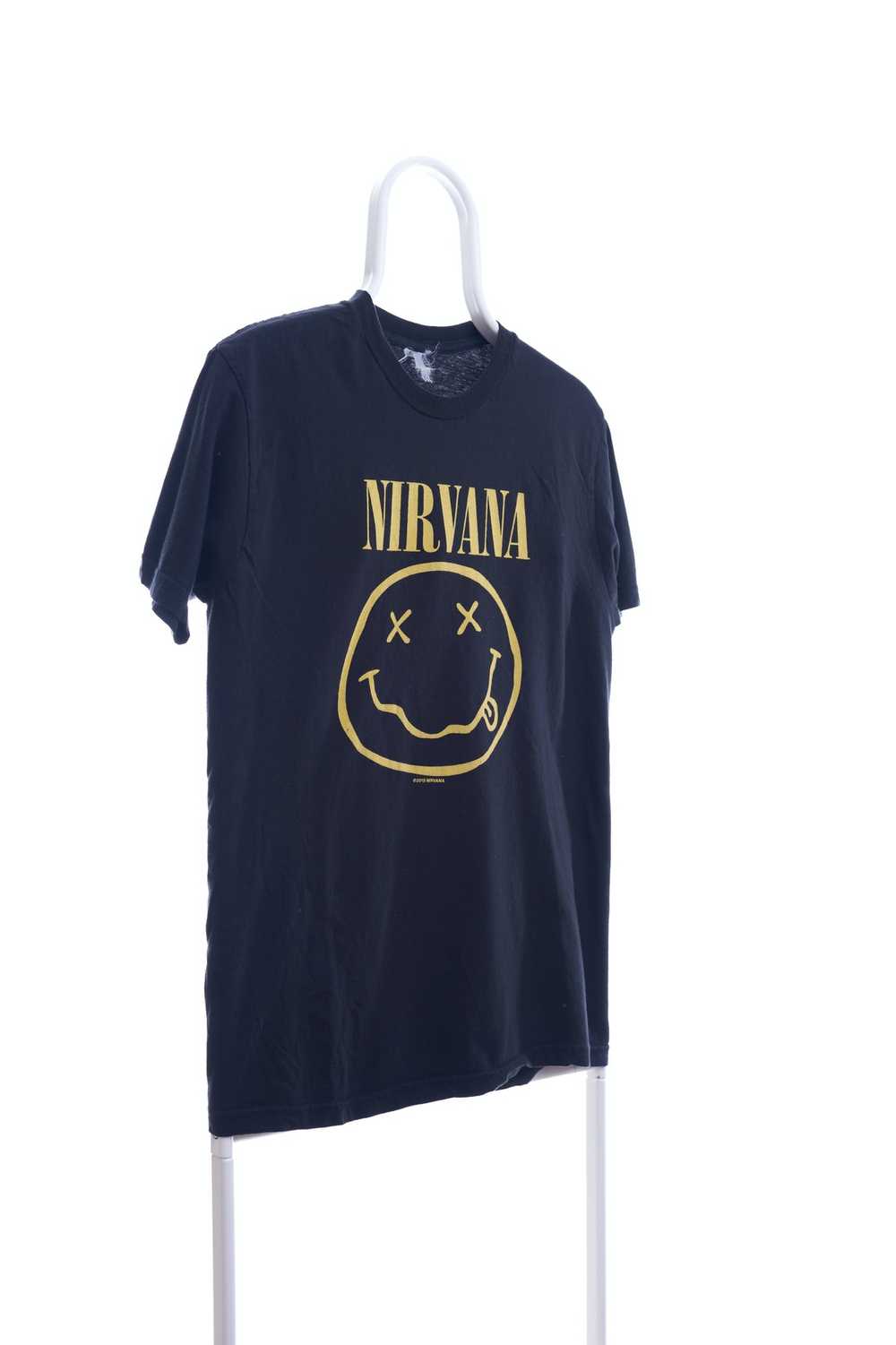 Vintage Nirvana Smiley Face T Shirt Mens Black Ku… - image 3