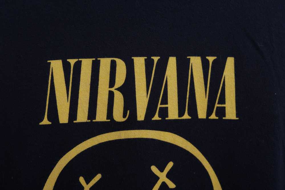 Vintage Nirvana Smiley Face T Shirt Mens Black Ku… - image 5