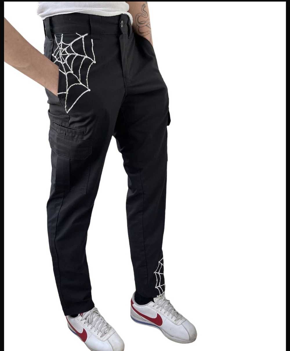 Custom × Dickies × Streetwear Bedazzled Spiderweb… - image 3