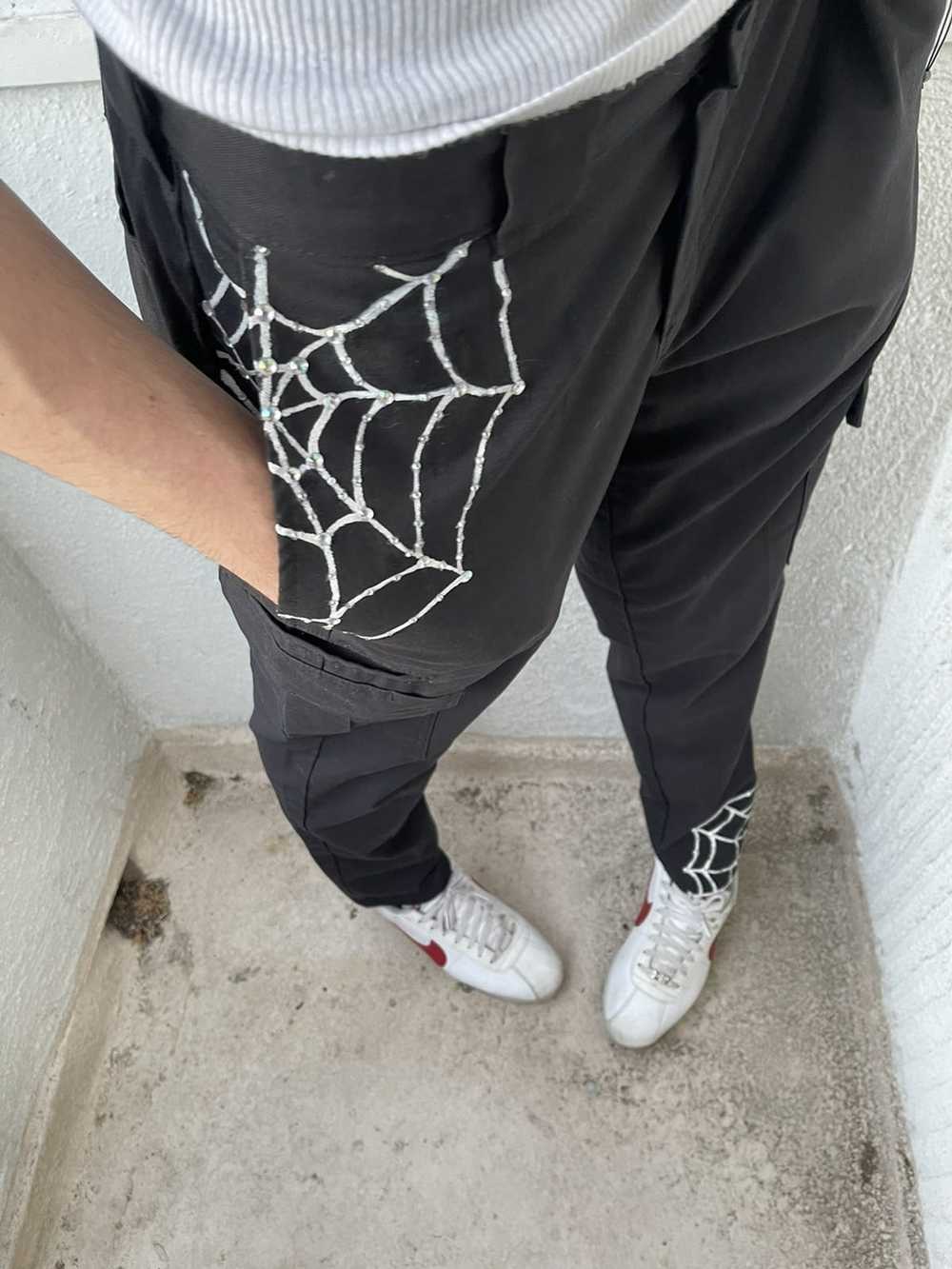 Custom × Dickies × Streetwear Bedazzled Spiderweb… - image 5