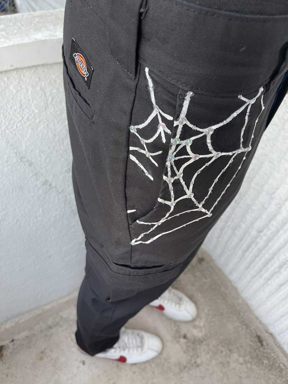 Custom × Dickies × Streetwear Bedazzled Spiderweb… - image 6