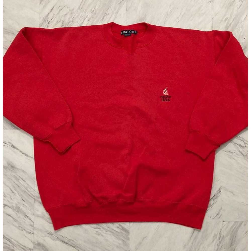 Nautica × Vintage Vintage Nautica Crewneck Distre… - image 1