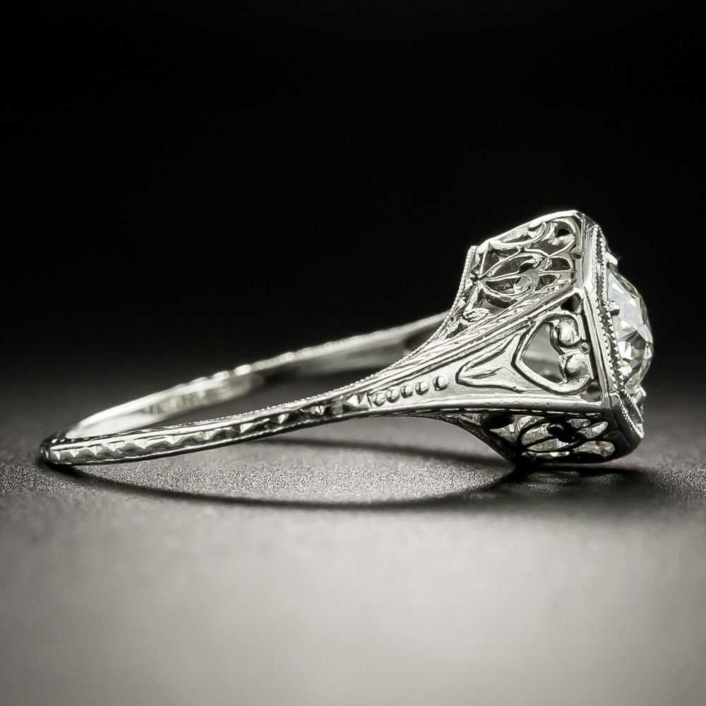 Art Deco .51 Carat Diamond Solitaire Engagement R… - image 2