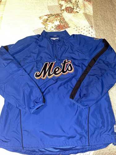 NEW YORK METS MLB BLACK ZIP FRONT JACKET BY MAJESTIC - SIZE XXL