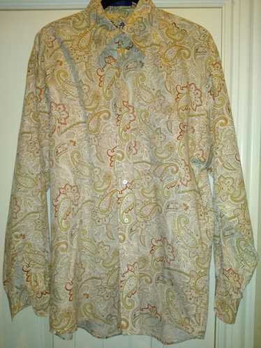 Alan Flusser 100% Cotton Paisley Button Front Shir