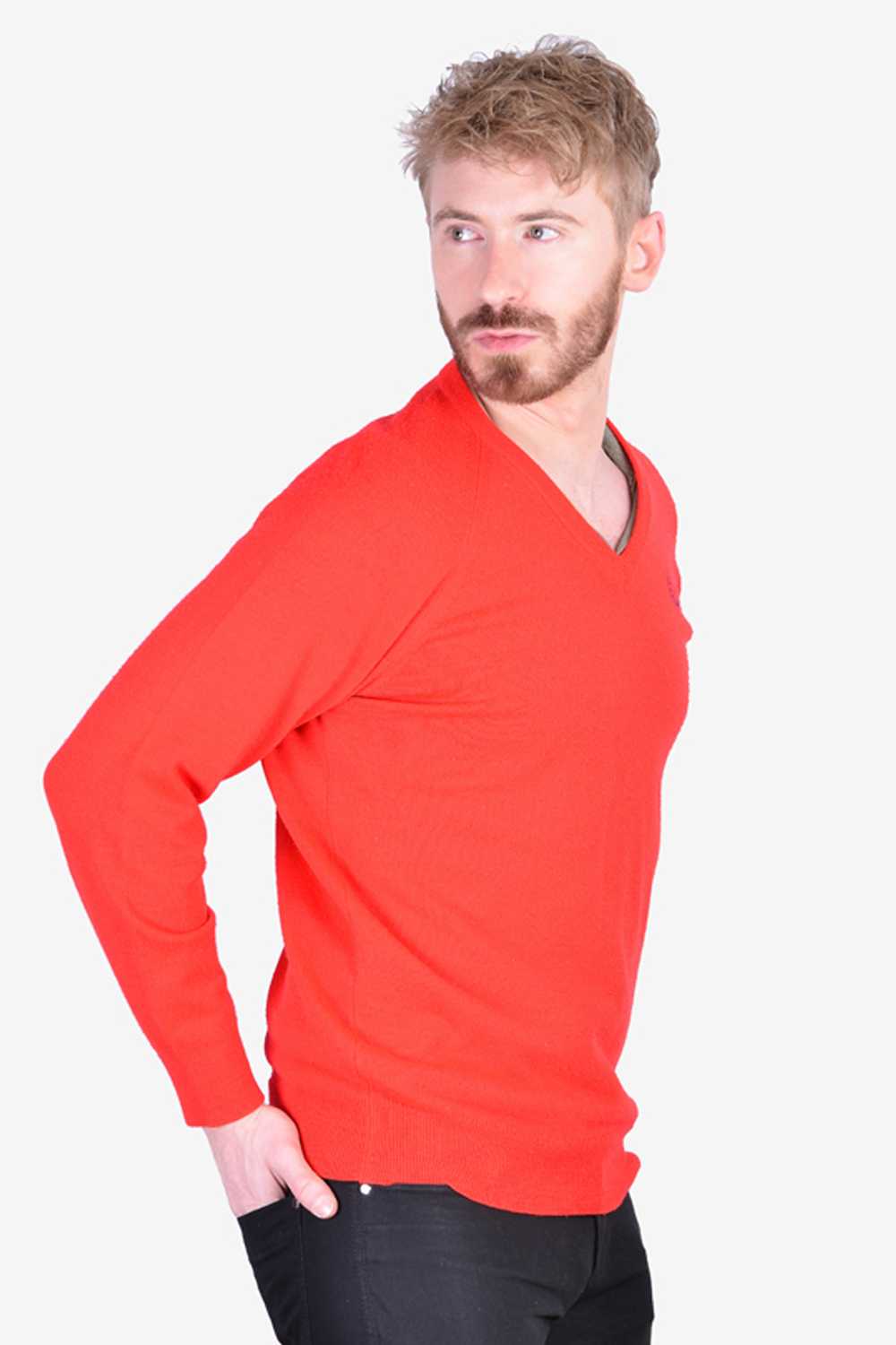 Vintage 1970’s Fred Perry Courtelle Red Jumper | … - image 2