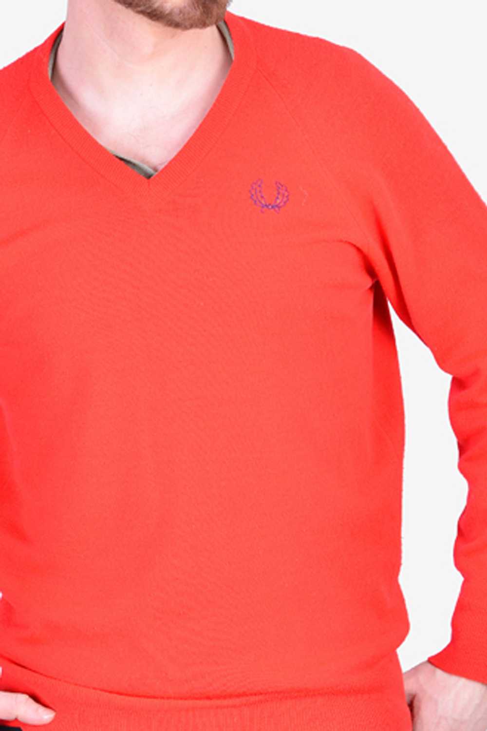Vintage 1970’s Fred Perry Courtelle Red Jumper | … - image 5