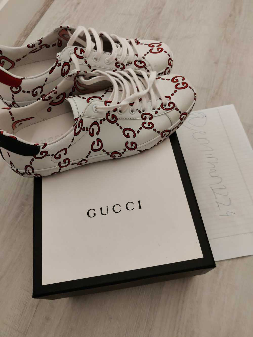 Gucci Gucci ace motif shoes - image 6