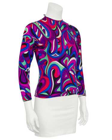 Emilio Pucci Multi Colour Thin Wool Sweater with B