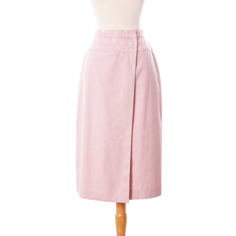 1970s-1980s Pale Pink Wrap Skirt - image 1