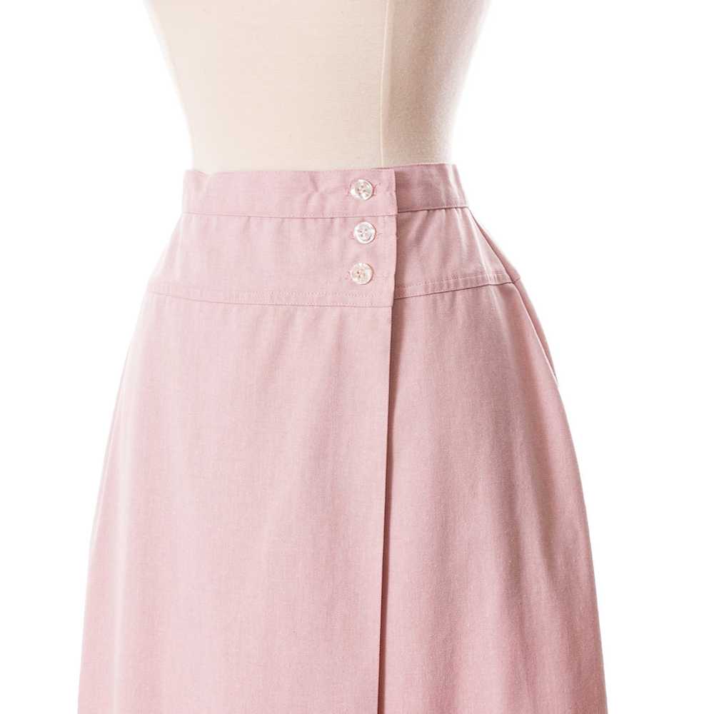1970s-1980s Pale Pink Wrap Skirt - image 3