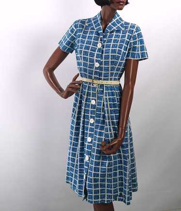 Women's Day Dress 40s 50s Shirtwaist Vintage Big … - image 1