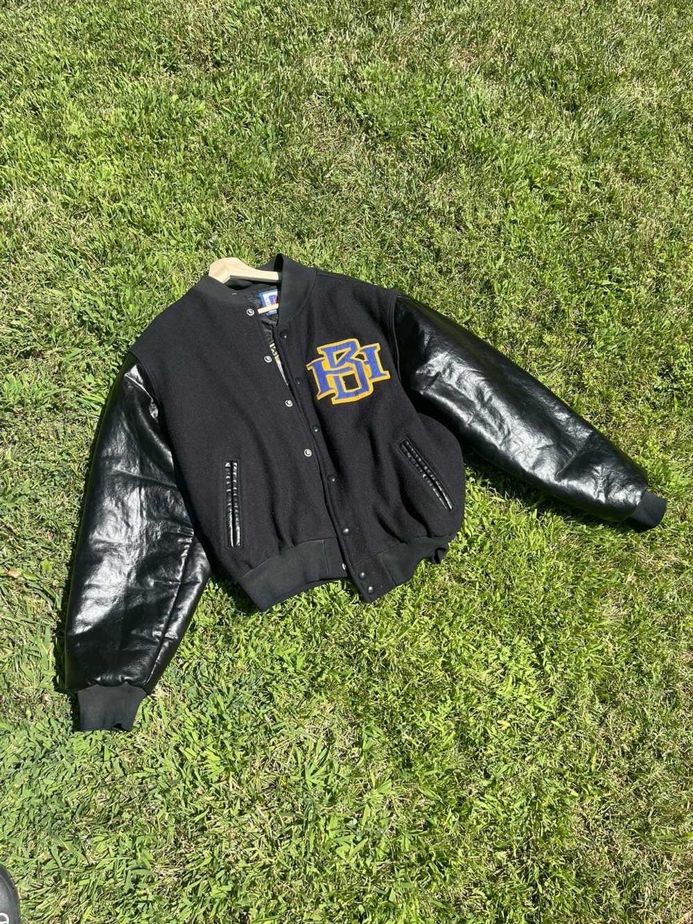 Leather Jacket × Varsity Jacket Vintage Leather B… - image 2