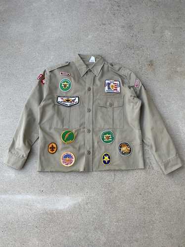 Vintage Vtg 70’s Boy Scout Patched Canvas Shirt Ja