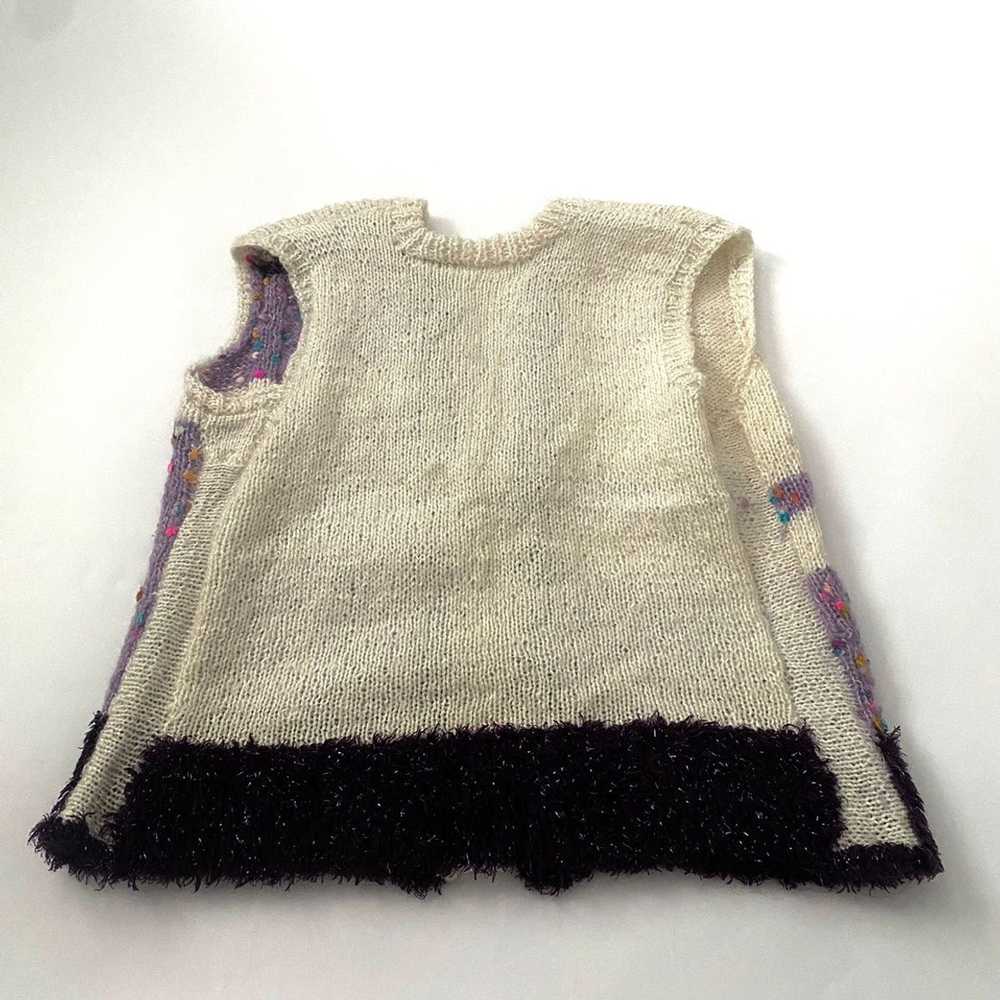 Vintage Vintage vest sweater 90s retro purple bei… - image 2