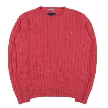 Gant GANT Pale Red Cable Knit Cotton Crew Neck Ju… - image 1