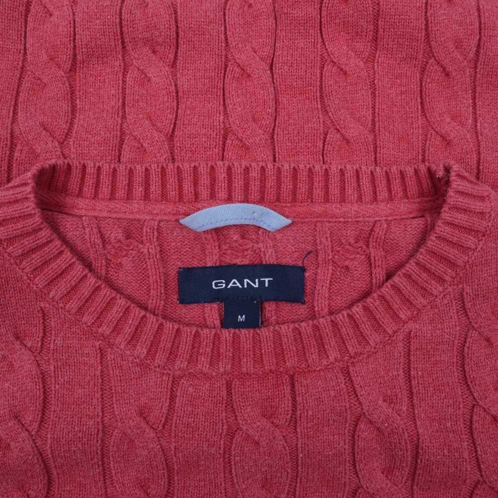 Gant GANT Pale Red Cable Knit Cotton Crew Neck Ju… - image 4