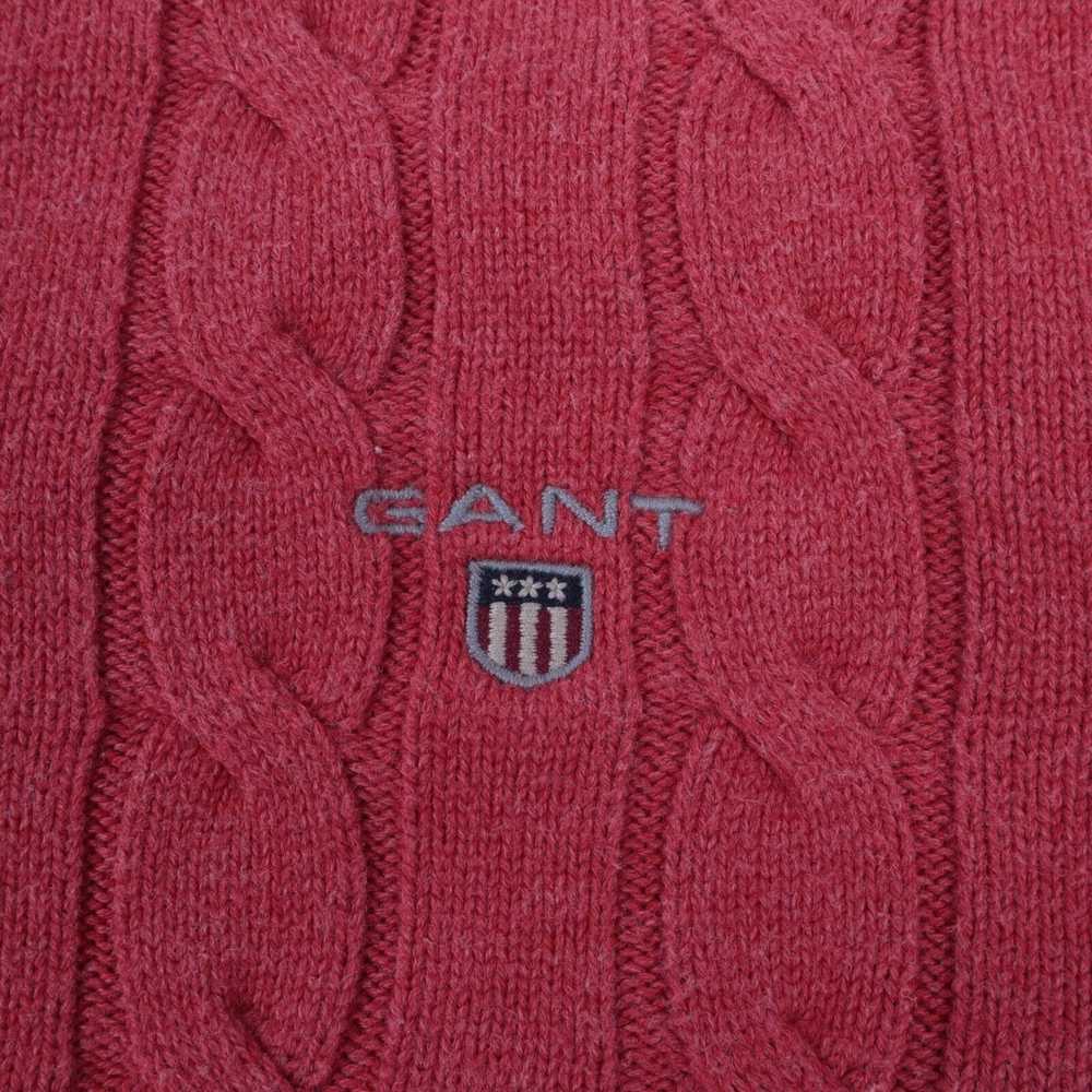 Gant GANT Pale Red Cable Knit Cotton Crew Neck Ju… - image 5