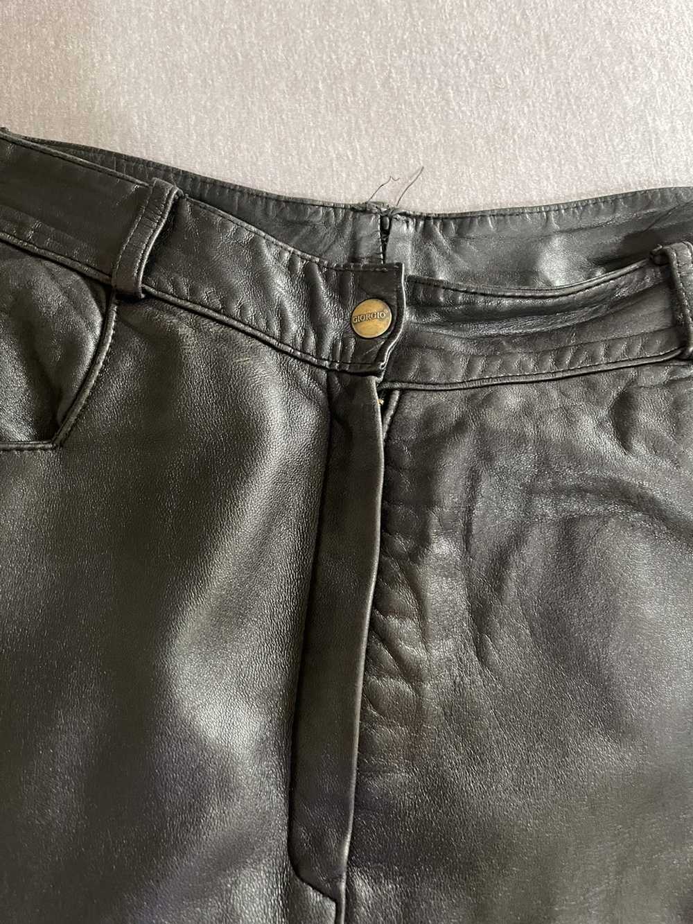 Giorgio Armani Giorgio Armani Aged Black Leather … - image 2