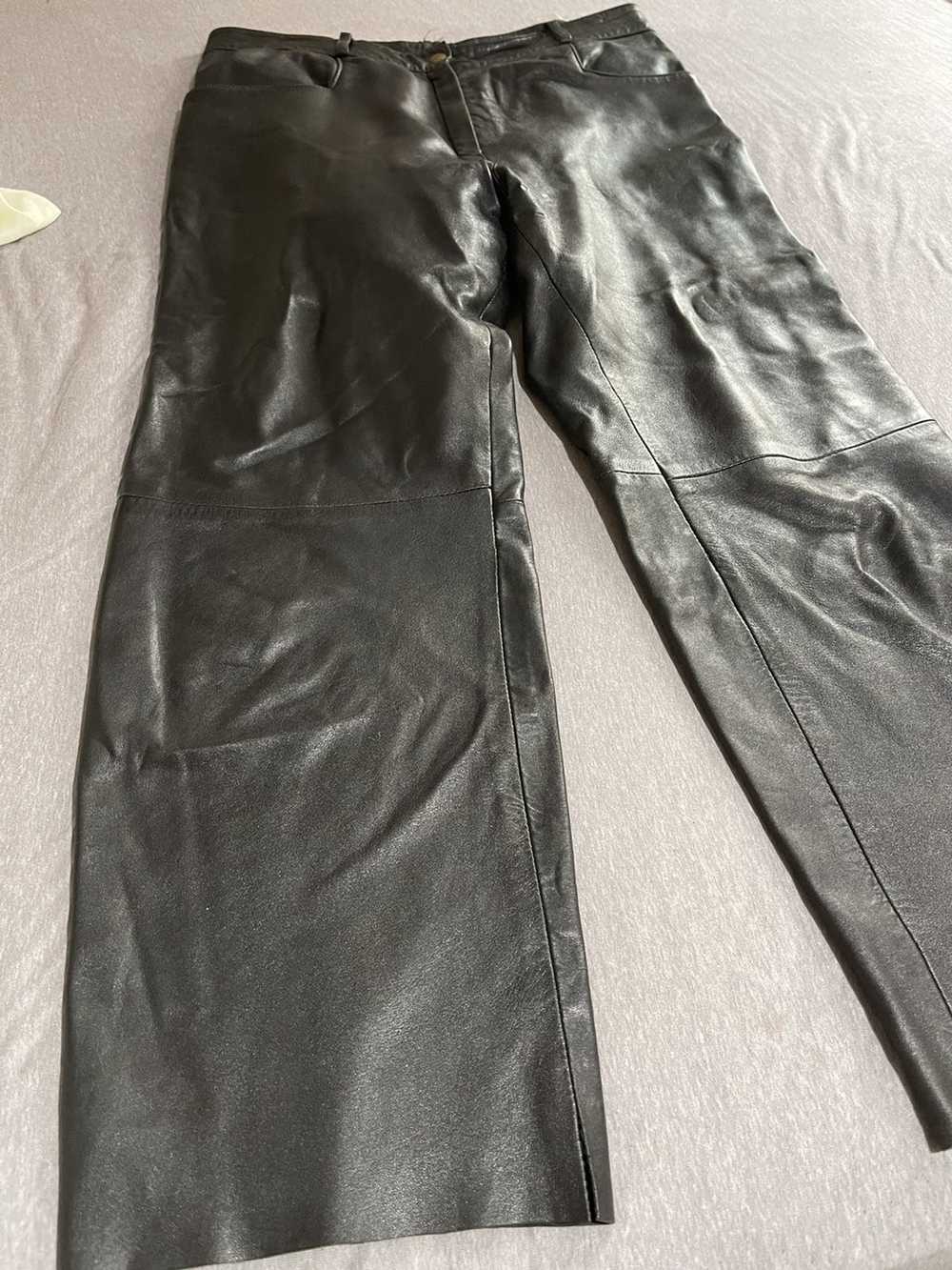 Giorgio Armani Giorgio Armani Aged Black Leather … - image 4