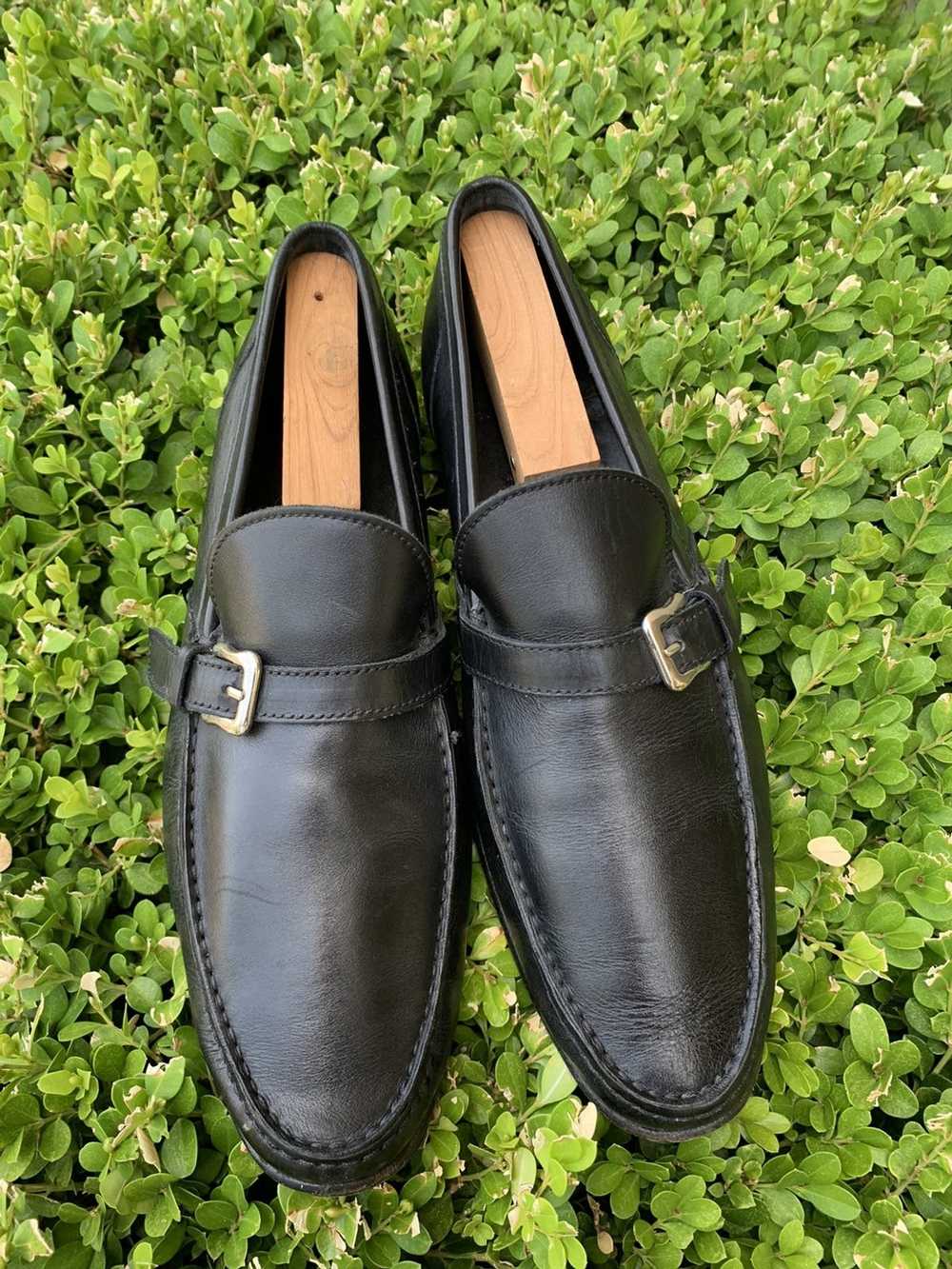 A. Testoni Leather slip on w/ adjustable buckle - image 1