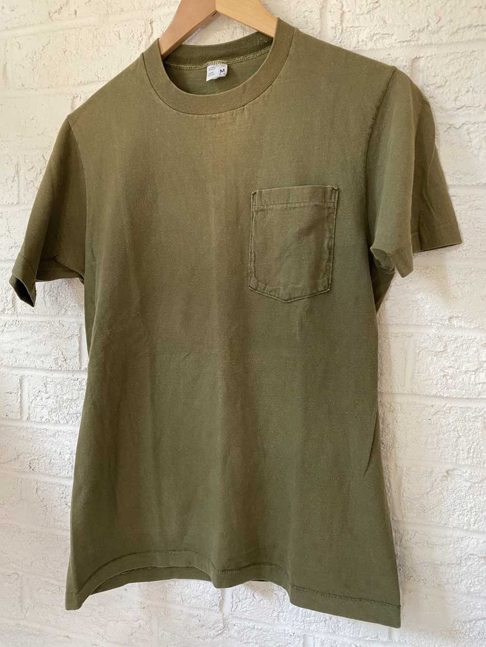 Vintage Vintage 70S Olive Pocket Tee - image 2