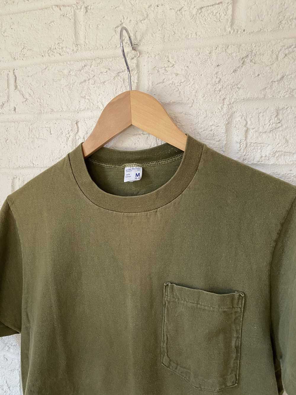 Vintage Vintage 70S Olive Pocket Tee - image 3