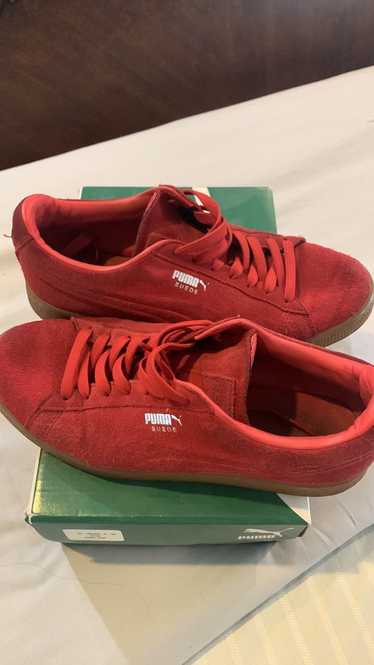 Puma suede red gum sole best sale