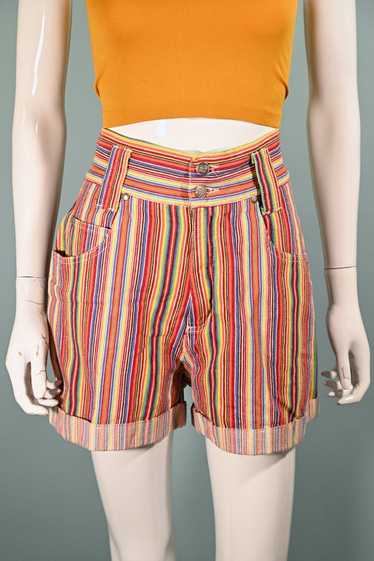Nada Nuff 80s High Waist Striped Shorts SZ 9