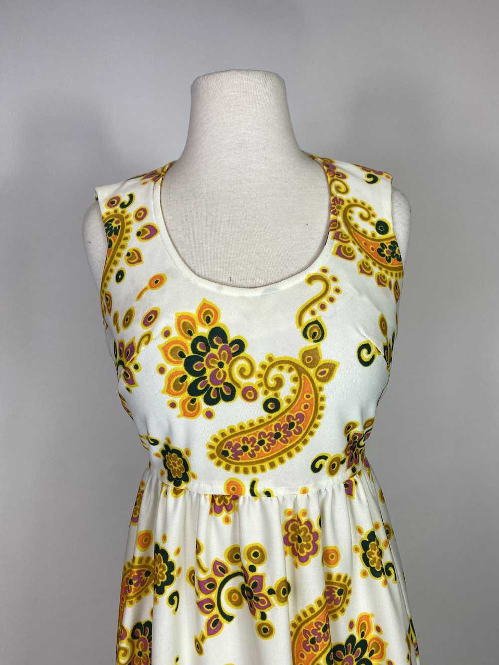 1970s Paisley Print Maxi Dress - image 2