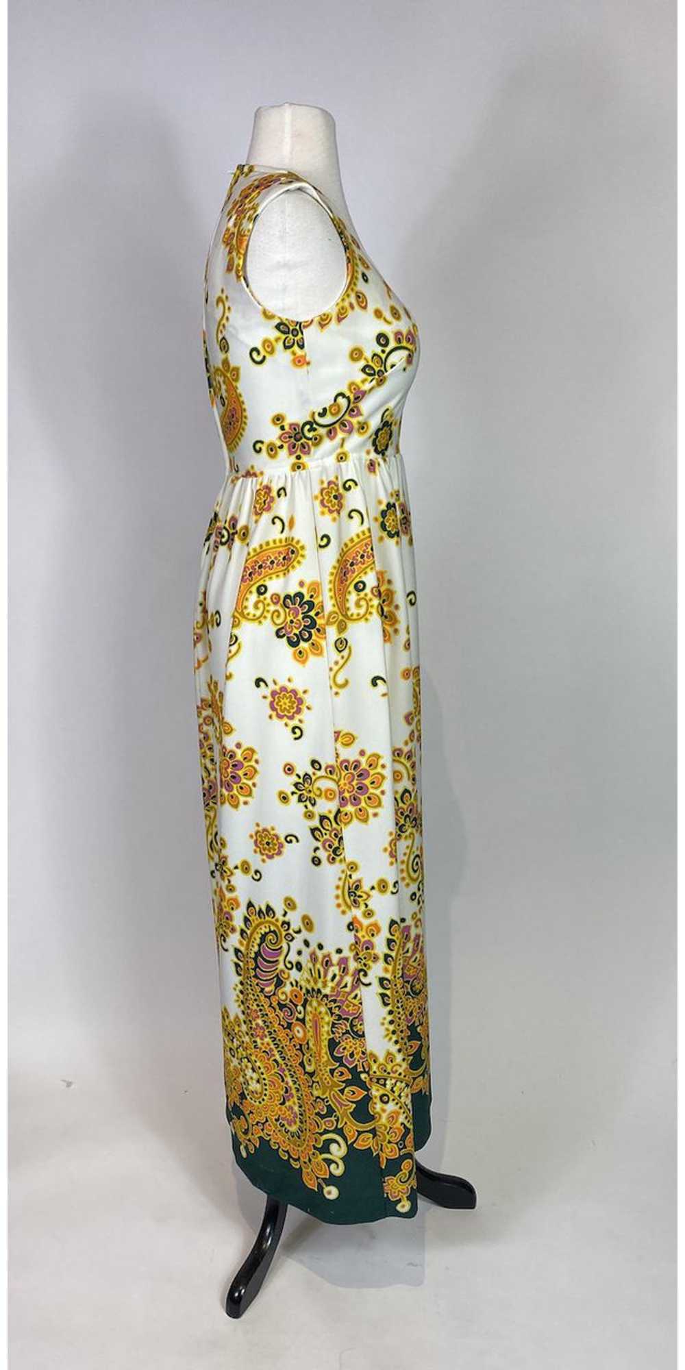 1970s Paisley Print Maxi Dress - image 4