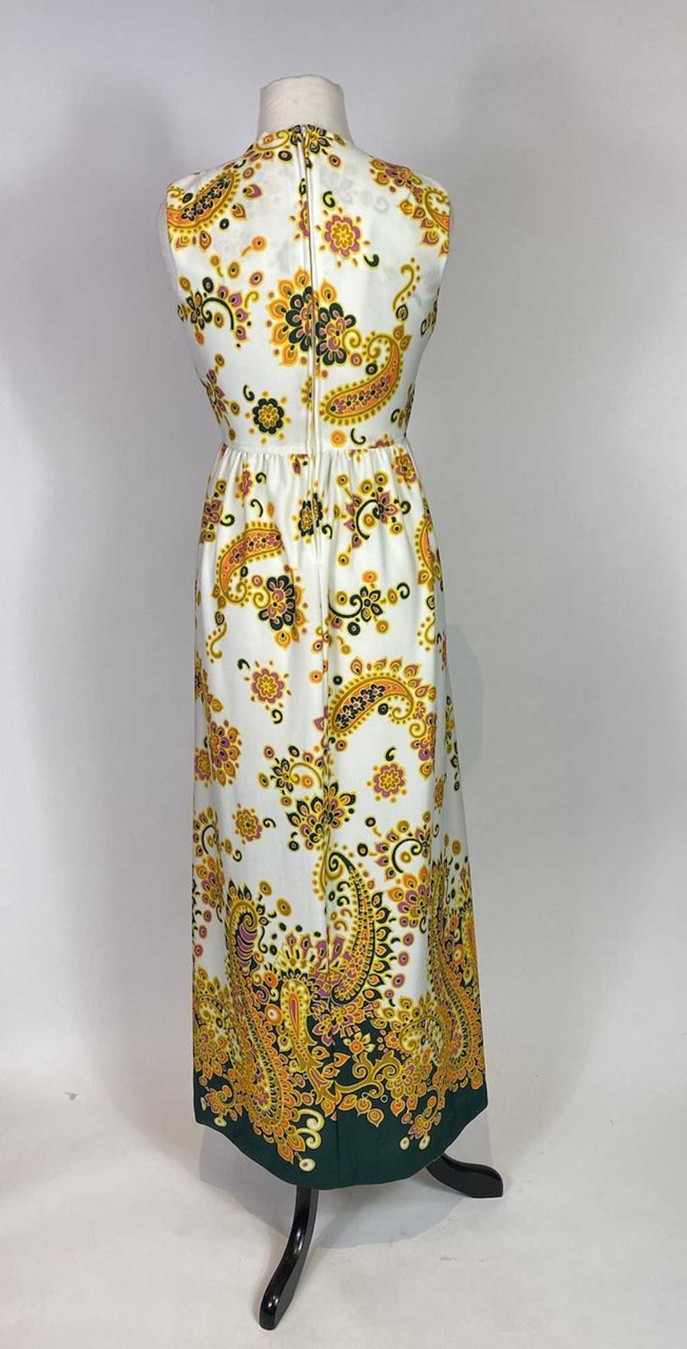 1970s Paisley Print Maxi Dress - image 5